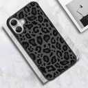 3 x KANGHAR Case Compatible with iPhone 16 Pro,Black Leopard Design,Tire Texture Non-Slip +Shockproof Rugged TPU Protective Case for iPhone 16 Pro 6.3 Inch