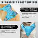 BARKBAY No Pull Dog Harness Large Reflective Dog Harness with Front Clip and Easy Control Handle for Walking Training Running with ID tag Pocket(Blue,S)