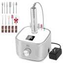Kredioo Nail Drill Professional Electric 35000RPM Nail Drill Machine Kit Remove Gel Nails Acrylic Polish Thick Toe with 11 Sanding Bits E File Set (Gold)