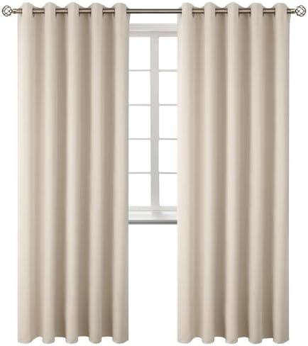 BGment Blackout Curtains - Grommet Thermal Insulated Room Darkening Bedroom and Living Room Curtains, Set of 2 Panels (70 x 84 Inch, Champagne)