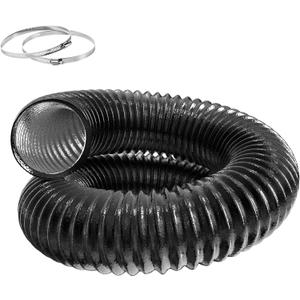Flexible 6-Inch Aluminum Ducting, Dryer Vent Hose, Heavy-Duty Three-Layer Protection, 25-Feet Long for Heating Cooling Ventilation and Exhaust, Black
