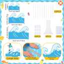 Geelin 3 Sets Ocean Waves Cardboard Cutout Stand up Ocean Beach Theme Party Decoration Wave Life Size Photo Props for Summer Under the Sea Home Party Decoration