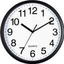 Bernhard Products Black Wall Clock Silent Non Ticking 10 Inch Bold Quality Quartz Battery Operated Round Easy to Read Home/Kitchen/Office/Classroom/School Clocks, Sweep Movement