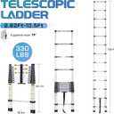 RIKADE Telescopic Ladder, 10.5 ft Aluminum Telescoping Ladder with Non-Slip Feet, Portable Extension Ladder for Household and Outdoor Working, 330 lb Capacity