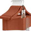 Utopia Home Premium Wooden Hangers 30 Pack - Durable & Slim Coat Hanger - Suit Hangers with 360-Degree Rotatable Hook - Wood Hangers with Shoulder Grooves (Cherry)