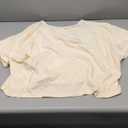 Fisoew Womens Oversized Crop Tops Summer Short Sleeve Crewneck T Shirts Casual Loose Basic Tee Workout Shirts Beige, Size M