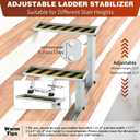 Height Adjusted Metal Ladder Extender Stabilizer Leveler for Stairs(Grey)