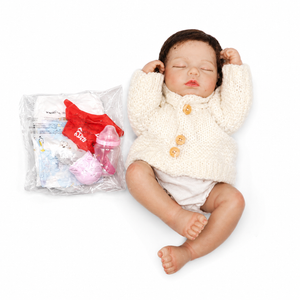 KSBD Realistic Reborn Baby Dolls-20 inch Sleeping Lifelike Newborn Real Life Baby Dolls, Soft Cloth Body with Feeding Toy Accessories for Kids Age 3 +