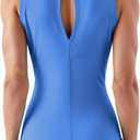 Women's Open Back Workout Tops - Sleeveless Yoga Tank Tops for Women, Moisture-Wicking Athletic Shirts for Running (Blue, L)