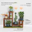Pine Wood Plant Stand Indoor Outdoor Multi Layer Flower Shelf Rack Higher and Lower Plant Holder in Garden Balcony Patio Living Room (4 Tiers )