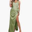Long Mermaid Bridesmaid Dresses A Line Spaghetti Straps Corset Sweetheart Neck Prom Party Formal Gowns, 12
