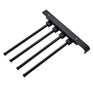 OUNONA 1Pc Black Aluminum Towel Rack Hole Swivel Bathroom Towel Holder Space Saving Design for Bathrooms Resistant Modern Bathroom Accessories