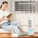 VIVOSUN 13'' Tower Fan, Bladeless Desk Fan with 3 Speeds and 70° Oscillation, Portable and Compact, Quiet Cooling Fan for Home and Office, White, 4.45 X 4.45 X 13.19 Inches