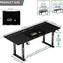 71" Gaming Standing Desk for Gamers & Streamers, 4-Leg Electric Sit Stand Desk with LED Lights, Flip-Top Cable Management, Stable Computer Desk with Wheels