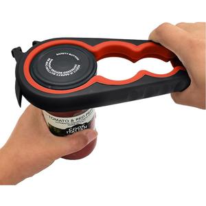 Jar Opener Bottle Opener and Can Opener for Weak hands, Seniors with Arthritis and Anyone with Low Strength, Multi Jar Opener Get Lids Off Easily (Black and Red)
