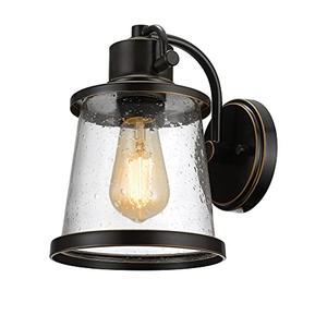 GLOBE Electric 44127 Charlie 1-Light Outdoor Indoor Wall Sconce, LED Bulb Included, Oil Rubbed Bronze,  500 Lumen