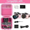 Camera Case for VJIANGER/VETEK/NIKICAM/Yatao 4K Vlogging Camera,Carrying Case Holder for 4K Vlogging Camera and Accessories(Pink Case)