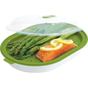 GoodCook Everyday Microwave Steamer  Vegetable & Fish Cooker, Preserves Vitamins & Nutrients, Quick Dinner & Meals, Adjustable Steam Release Vent (12 inches x 8 inches x 2.7 inches)