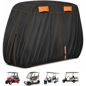 Golf Cart Cover for Melex 463 N.Classic (4-seat) 2010-2023 2024 2025 2026+, 420D Oxford Water-Resistant Outdoor Storage Cover with 4 Air Vents, Wind Straps Rain Sun Dust Protection, 240*120*165cm