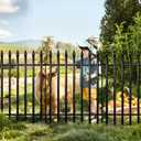 Thealyn Metal Decorative Garden Fence 36" H x 28" W (5 Panels, Total Length 11.6 feet), Metal Border Folding Fence, Landscape Fencing Dog Fence Pet Fence for Flower Bed, Yard, Animal Barrier
