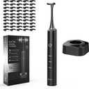 Electric Flosser with 50 Replacement Heads, 3 Modes, 800mAh Rechargeable Electric Floss Sticks for Gum Care (Black, Wireless Charging)