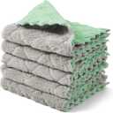 kimteny Cleaning Cloths Kitchen Towels Microfiber Washcloths Lint Free Dish Cloth Reusable Dishtowels Household Super Absorbent Fast Drying, 10"x10", Pack of 5 (Green-Grey)