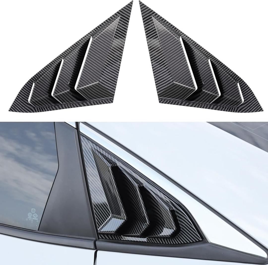 YINGTUU for Honda Civic 10th Gen 2016-2021 Sedan Car Exterior Accessories Stickers Rear Side Window Louvers Air Vent Scoop Shades Cover Blinds Trim Carbon Fiber