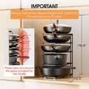 5-Tier Pot and Pan Organizer 13.6", No Assembly Cookware Rack 1-Pack | One-piece Design, Multi-height Layered,Anti-Tip Structure, Dual Vertical & Horizontal Use, Fits Cast Iron Pans & Dutch Ovens