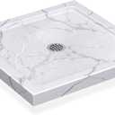KPUY 36'' X 36'' Shower Base Pan with Center Drain, Carrara White