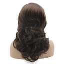 Lushy Medium Length 16inch Ash Brown Mix Wig Heat Friendly Heavy Density Synthetic Lace Front Wig