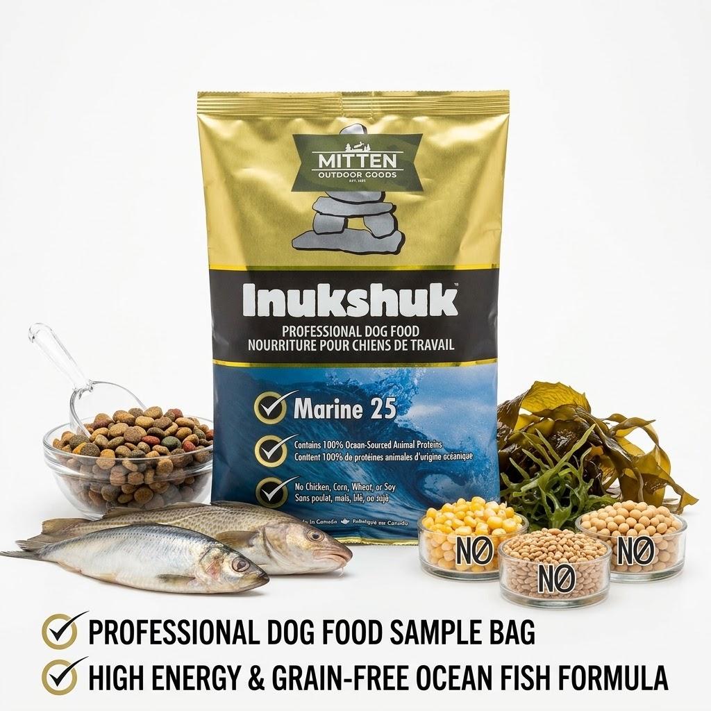 Inukshuk Marine 25 Professional Dog Food – Grain-Free Ocean Fish Recipe Sample Bag (200g / 0.44 lbs)