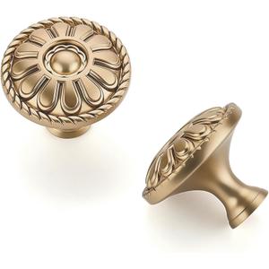 HOME EDIT 5 Pack 1-1/5 Inch Kitchen Cabinet Knobs Rustic Champagne Bronze Drawer Handles for Cabinets, Dressers, Cupboards, Bathrooms, and Bedrooms