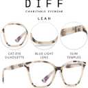 DIFF Leah Oversized Rectangle Blue Light Blocking Reading Glasses for Women