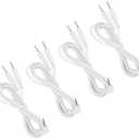 Premium Tens Replacement Lead Wires for 2.5 mm Mini-Plug to Two 2.0 mm Pin Connectors (Pack of 4)