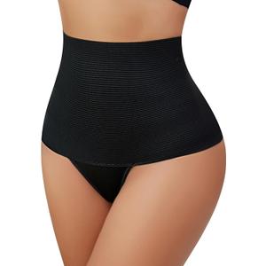 Avidlove Women's Shapewear Tummy Control Thong Mid Waist Lightweight Shaping Underwear Panty Girdle Body Shaper Brief (Black, M)