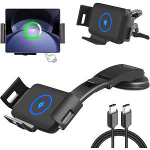 15W Wireless Car Charger Mount for Galaxy Z Fold 5/4/3 car Mount/Accessories,Fast Charging Phone Holder for Galaxy Z Fold 5/4/3/2/S22 Ultra, iPhone 15/14/13 Pro Max,Google Pixel 6 Pro