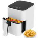 OLIXIS 3QT Air Fryer, Small Air Fryer with Digital PP Touch Panel, 400 Max Temp, Overheat Protection and Auto Shut-off, Nonstick and Dishwasher Safe Basket for Roast, Bake, Broil, Reheat, White