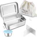 HaWare Lunch Box, 47oz (1400ml) Large Stainless Steel Bento Box with Condiment Container and Carrying Bag, 3 Compartment Food Container for Kids and Adults, Leak-Proof Metal Snack Box, Dishwasher Safe