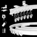 Flexible Bendable Curtain Track, 8.2Ft Curved Curtain Track Ceiling or Wall Mount Curtain Rail Track System Room Divider Ceiling Track Set for Shower Rv Curtains