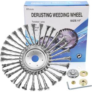 10 Inch Unbreakable Wired Trimmer Blade for Weed Eater, Steel Wire Rotary Brush Cutter Trimmer Head, Weed Eater Head for Moss Grass Rust Removal, Paving Stone, Pavement Joints or Driveway