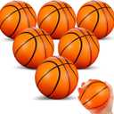 6 Pcs 5'' Mini Foam Basketballs for Kids Adults Orange Squeeze Stress Ball Safe Soft Replacement Pool Beach Basketball for Indoor Hoop Toddler Quiet Bouncy Sport Game
