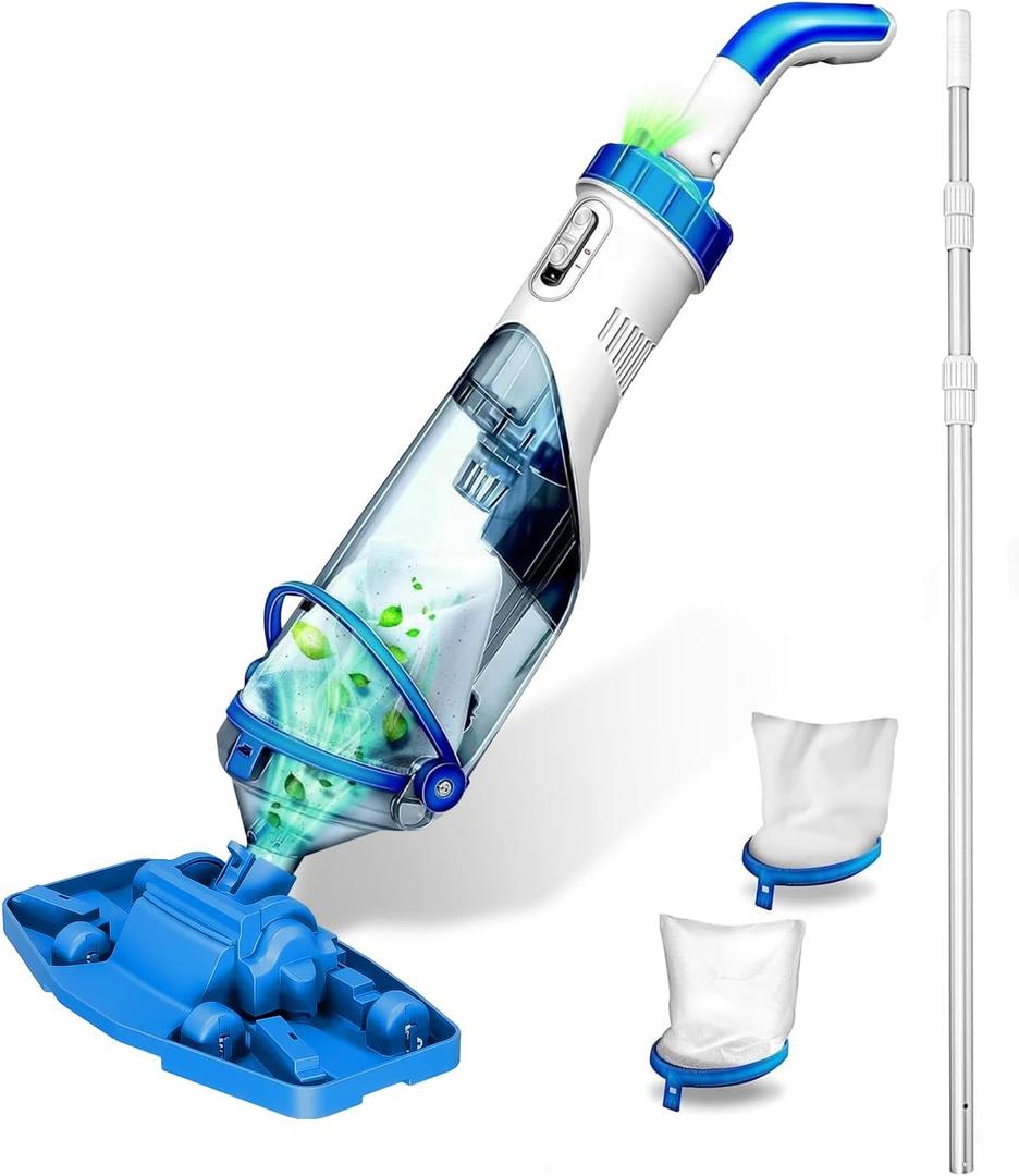 2026new Cordless Pool Vacuum for Above Pools, Rechargeable Handheld Hot Tub SPA Vacuum,18 GPM Powerful Suction, IPX8, Ideal for Inflatable, Pools up to 88", 60-min Spot Cleaning Sand and Debris