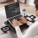 Adjustable Lap Desk with Cushion Stroage Rotatable Phone Stand