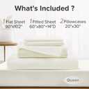 Comfort Spaces 100% Cotton Sheets Queen, Breathable, Ultra Soft Cotton Sheets, Naturally Cool Cotton Bed Sheets with 14" Elastic Pocket Fits up to 16" Mattress, All Season Sheet Set, Ivory 4 Piece