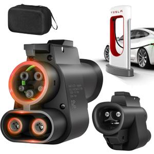 NACS to CCS1 Adapter, 2025 Upgraded NACS DC Tesla Supercharger, Charge Electric Vehicle Adapter Max 500A 1000V Fit for Ford, Volvo, GM EVs on Tesla DC Supercharger