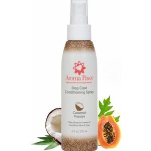 Dog Coat Conditioning Spray - Pet-Friendly Detangler Spray with Natural Essential Oils for Dogs - Daily Dog Spray to Eliminate Odors and Knots - Coconut Papaya 4.5 oz Dog Coat Conditioning Spray - Pet-Friendly Detangler Spray with Natural Essential Oils for Dogs - Daily Dog Spray to Eliminate Odors and Knots - Coconut Papaya 4.5 oz