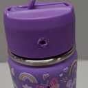 Butterfly Gifts - 16oz Purple Kids Water Bottle with Straw Lid, Stainless Steel Insulated Tumbler, Leakproof, BPA-Free, for Girls, School, Travel - Butterfly Rainbow Themed Birthday Gift Cup (1pc)