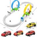 360-degree Thrilling Loop Track Includes Two Loops and Three 1:64 Scale Toy Cars for Easy Storage. It's Perfect for Boys Aged 3-7 and Makes a for Birthdays, Halloween, Christmas