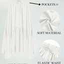 Scarlet Darkness Maxi Skirts for Women High Waist Renaissance Skirt Long Skirt with Pockets (White, M)