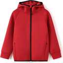 PATPAT Boys Zip Up Black Hoodie Jacket, Size 6-12, Lightweight Fall Winter Jacket Sweatshirts, School Uniform For Boys (6-7 Years, Red)